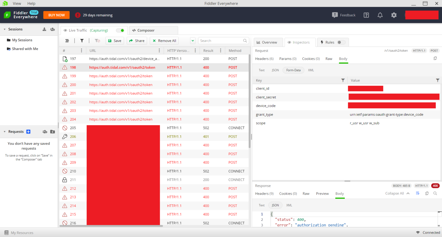 Getting Tidal login data - O!MPD